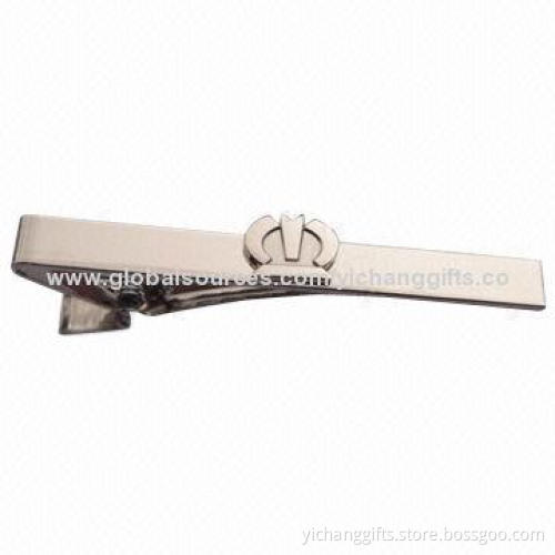 Metal Tie Clip with Your Logo, Silver-plated. Made of Copper, Iron and Bronze, 100 Pieces/Design MOQ